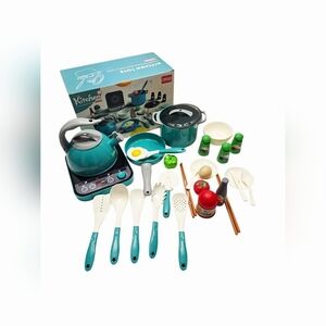 Pretend Play Kitchen Toy Set for Kids – Cooking Pots, Utensils & Food